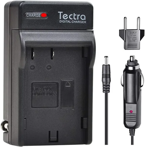 Vista 8 de Tectra Kit de batería y cargador BLM-1 PS-BLM1 de 2 piezas para cámaras Olympus E-500, E-510, E-520, E-300, E-330, C-5060, C-7070, C-8080, E-1, E-3