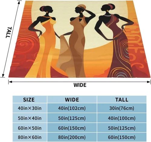 Vista 2 de Manta de franela estampada decorativa, manta negra africana para mujeres y niñas, manta suave para cama, sofá, decoración de silla, regalos
