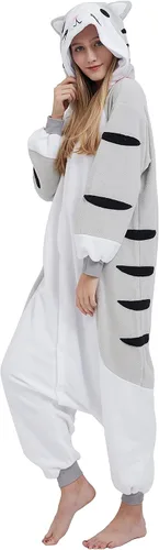 Vista 3 de SimZoo Pijama de animal para adultos, disfraz de cosplay de animales para hombres y mujeres, ropa de dormir unisex de una sola pieza