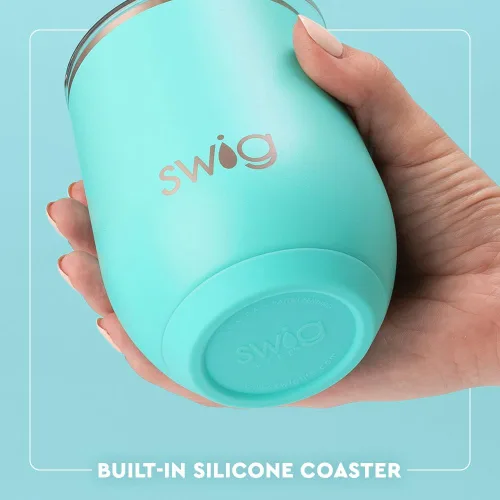 Vista 5 de Swig Life Vaso de vino de 12 onzas con tapa, acero inoxidable, apto para lavavajillas, portátil, triple aislamiento (todos los americanos)