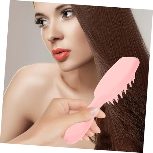 Vista 3 de Cepillo de silicona para lavar el cabello con asa, peine para caspa, cepillo para champú para el cabello, cepillo exfoliante para limpieza