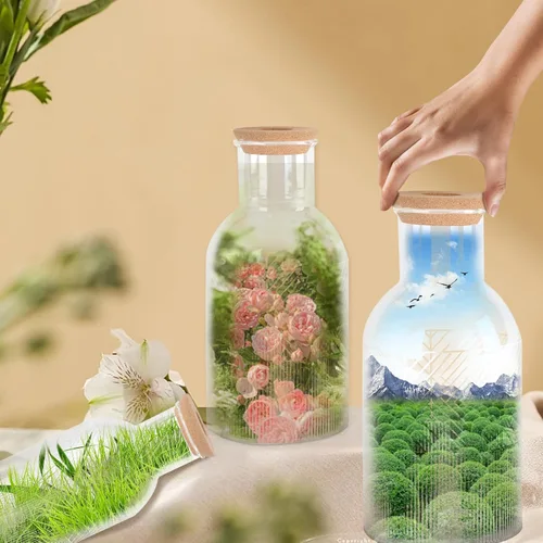 Vista 5 de DLUGOPIS 4 tapas de corcho para maceta de vidrio de 3.8 a 4.4 pulgadas, corchos de plantas con agujero central, tapas hidropónicas para macetas