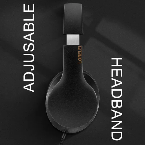 Vista 2 de LORELEI X6 Auriculares Over-Ear con Micrófono, Ligeros Plegables y Portátiles con Graves Estéreo con Cable de 1.45M Sin Enredos para Smartphone