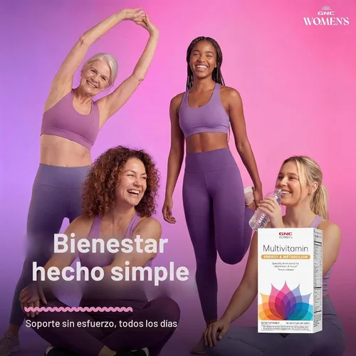 Vista 5 de GNC - Multivitamínico energético y metabolismo para mujer, quema de calorías, 90 cápsulas