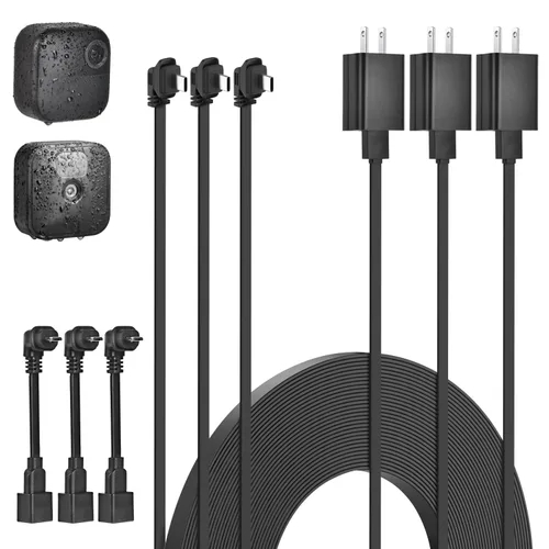 Vista 9 de Cable de alimentación resistente a la intemperie de 30 pies para Blink Outdoor 4 (4.ª generación) y (3ª generación), cable de carga plano