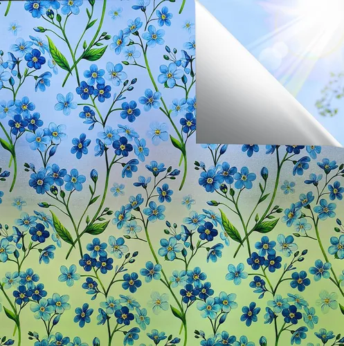 Vista 11 de SOMWISE Película de privacidad para ventana con herramientas, privacidad diurna y nocturna, decoración de vitrales de adherencia estática, tinte