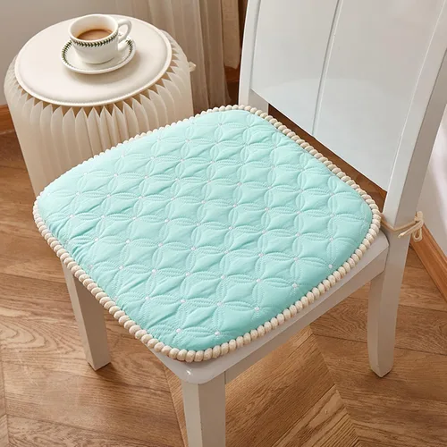 Vista 10 de Cojín para silla con lazos para sillas de comedor, almohadillas de espuma viscoelástica texturizadas suaves y cómodas para sillas de cocina con Azul