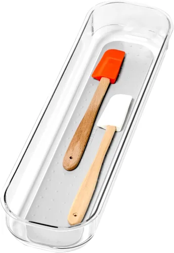 Vista 11 de madesmart Organizador de almacenamiento mediano transparente, forro de agarre suave de alta calidad, base antideslizante, para utensilios de cocina
