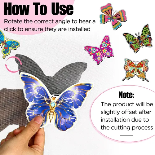Vista 3 de Eaasty 10 Piezas Imanes de Mariposa para Puerta de Malla Imanes de Doble Cara para Puerta de Malla Adhesivos Magnéticos Flexibles Protector