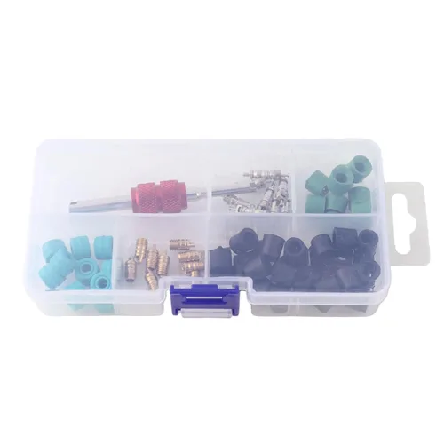 Vista 3 de ASHATA Kit de reparación de aire acondicionado de CA 71 piezas, kit de válvula Schrader de CA con herramienta de extracción e instalación, 10