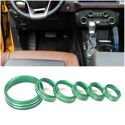 Vista 11 de Cubierta de perilla de interruptor de faros de aire acondicionado para 2021 2022 2023 2024 2025 Nuevo Ford Bronco 2/4 Puerta Interior Accesorios