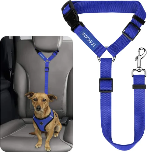 Vista 26 de BWOGUE Arnés de cinturón de seguridad para mascotas, cinturón de seguridad ajustable para reposacabezas de coche, arnés de cinturón de seguridad