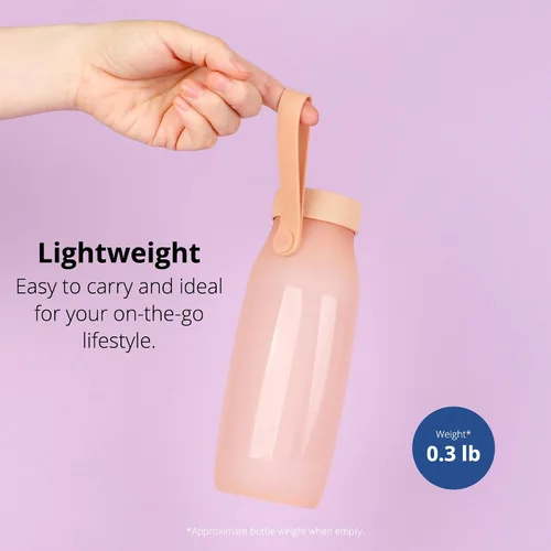 Vista 4 de BLUE GINKGO Botella de agua plegable – Botella de silicona ligera y plegable para viajes, senderismo y campamento
