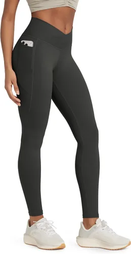 Vista 14 de ODODOS Leggings Suaves como Mantequilla de Cintura Cruzada con Bolsillos para Mujeres, ODCLOUD Pantalones de Yoga Lounge Cruzados de 25" / 28