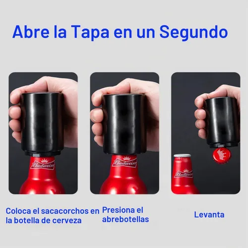 Vista 3 de Abrebotellas de cerveza automático magnético multicolor de acero inoxidable con captador