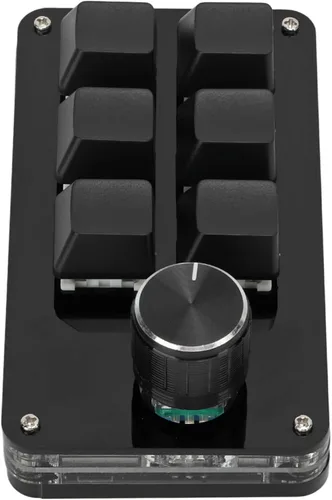 Vista 8 de Mini teclado mecánico macro para juegos, 6 teclas, teclado USB de PC con una sola mano, función de acceso directo programable, para ventanas