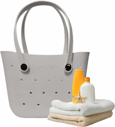 Vista 7 de BBAUER Bolsa de playa grande, impermeable, lavable, de verano, bolsa de playa para mujer, elegante alternativa de malla de lona