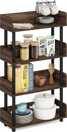 Vista 58 de Furinno Turn-N-Tube Organizador de encimera de cocina, estante organizador de encimera de esquina de 2 niveles, estante esquinero, para cocina