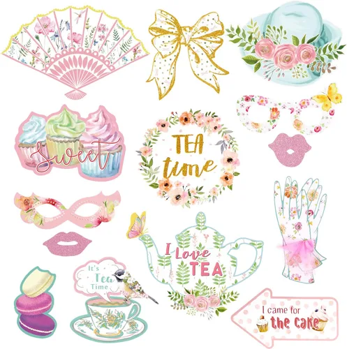 Vista 10 de SUNBEAUTY 28 piezas de accesorios de cabina de fotos de Navidad, suministros de fiesta de Navidad, accesorios de cabina de fotos para selfies