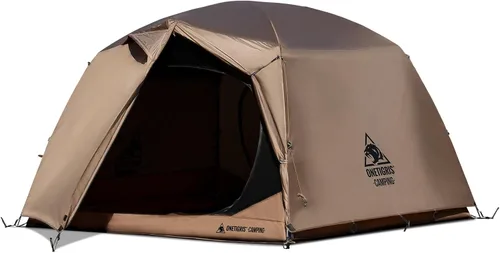 Vista 8 de OneTigris JOVIAN - Tienda de campaña para 4 personas, 3 estaciones, familiar, fácil de armar, para senderismo al aire libre con toldo exterior