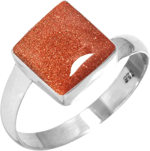 Vista 24 de Boho - Anillo de plata de ley 925 hecha a mano con piedras preciosas naturales, lapislázuli, granate, turquesa y cuadrado Ámbar