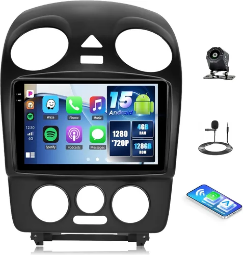 Vista 11 de 4+64G Android 15 Estéreo de coche para VW Beetle 2004-2010 con Carplay inalámbrico Android Auto, 9 pulgadas 1280 * 720P IPS pantalla táctil