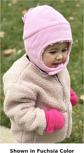 Vista 5 de N'Ice Caps Baby Toddler Mittens Kids 2 Pair Pack Fleece Warm Sherpa Lined Negro + Gris