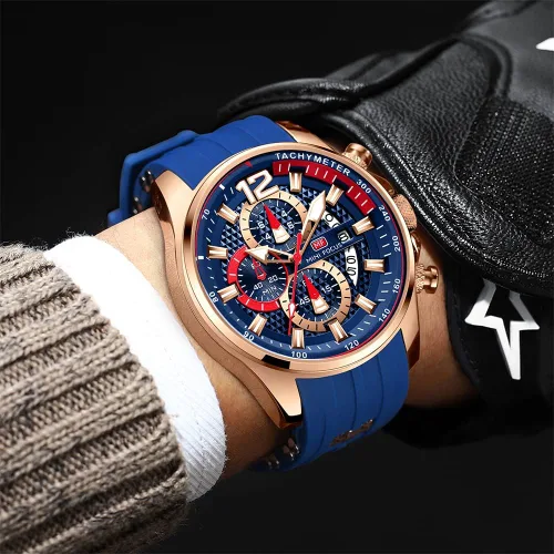 Vista 5 de KXAITO Mens Watches Military Sport Waterproof Chronograph Watch Luminous Silicon Strap Casual Watches for Men Fashion Analog Quartz Business Wrist