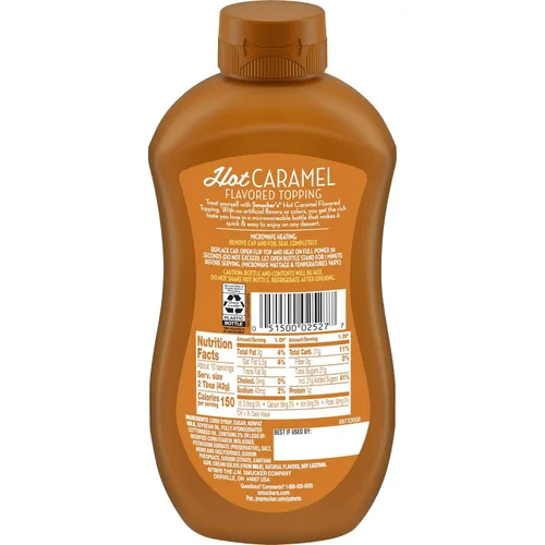 Vista 2 de Smucker's Topping con sabor a caramelo caliente, 15.5 onzas (paquete de 6), botella exprimible para microondas