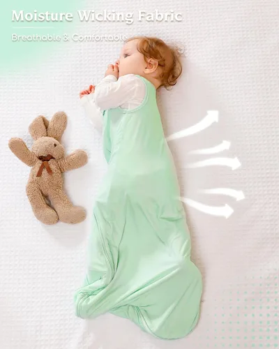 Vista 5 de TELIZ Saco de dormir unisex de rayón para bebé y niños pequeños, saco de dormir 0.5 TOG
