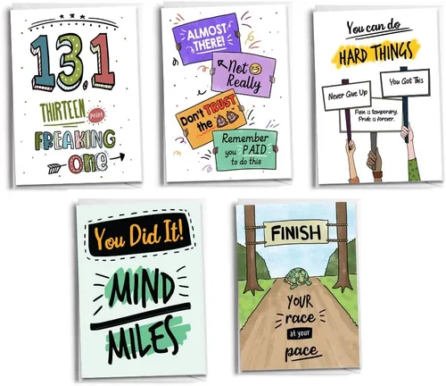 Vista 8 de Tarjetas de felicitación 5K Runner 3.1 millas Paquete de 5 carreras