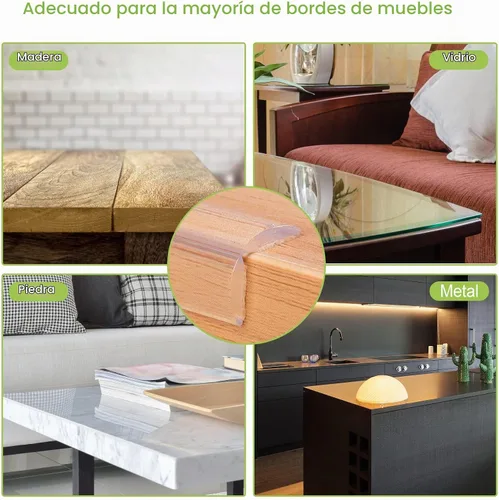 Vista 4 de BabySafe Tira Protectora de Bordes: Protectores de Esquinas de Mesa para Muebles de Bebé y Chimenea, 3.3 pies (1m)