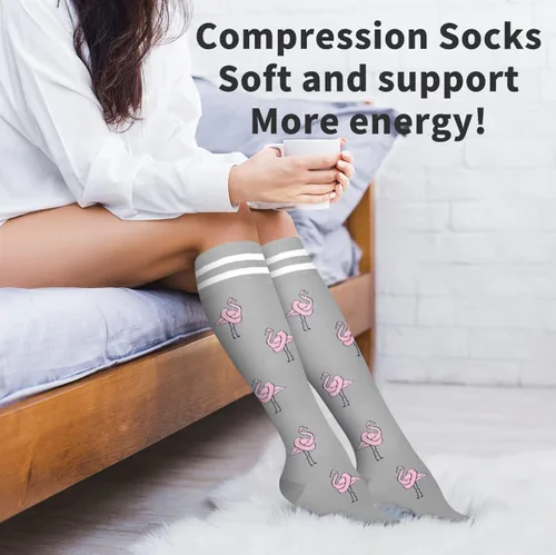 Vista 4 de Calcetines médicos de compresión de cobre para mujeres y hombres (6 pares), el mejor apoyo para correr, atletismo, enfermería, viajes