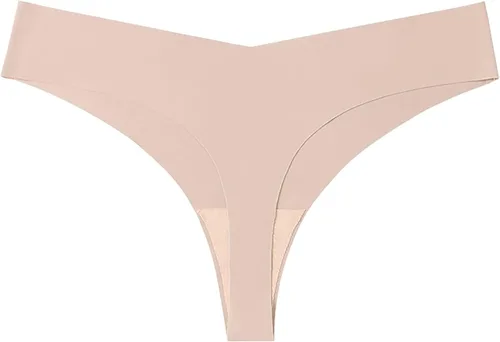 Vista 4 de Ice Silk Thong Underwear For Women Sexy Low Waist Lace Up Knickers Panties Soft Breathable Sheer Lace Soft Thongs Lingerie