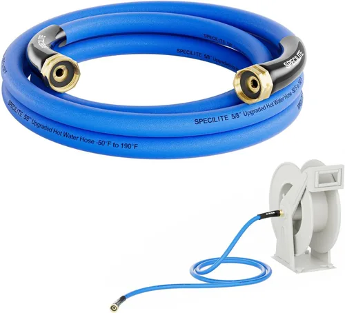 Vista 12 de SPECILITE Manguera de agua de jardín caliente/fría de 5 pies x 1 pulgada, -50 ℉ a 190 ℉, resistente, flexible, explosión de 605 psi, ligera, tubo
