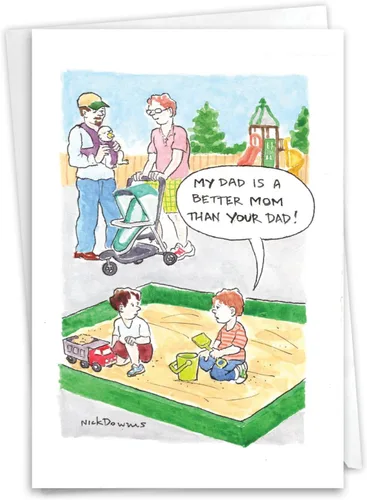 Vista 16 de NobleWorks - 1 tarjeta de felicitación del día del padre divertida - Tarjeta de humor para papá de hijo, hija, tarjeta de notas con sobre - Hojas