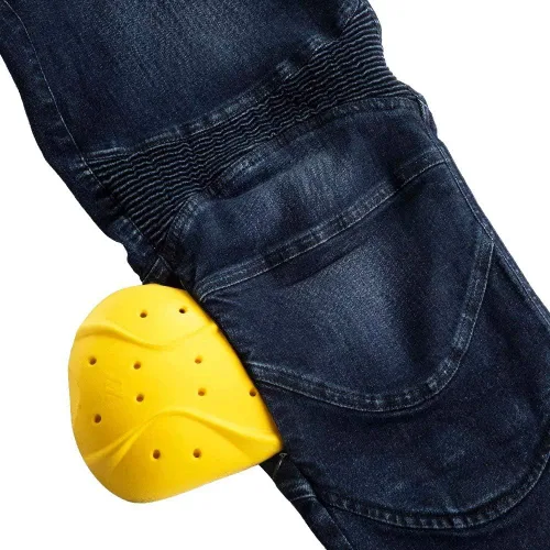 Vista 7 de ILM - Pantalones de motocicleta para hombre, jeans de motocross con armadura CE, para bicicleta de tierra, motocicleta, aventura, turismo BJN01 azul