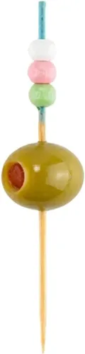 Vista 35 de Restaurantware Pinchos de cóctel de 2.75 pulgadas, 1000 pinchos de aperitivo de labios sexys, palillos de dientes de bambú rojo resistentes