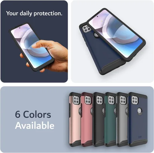 Vista 7 de TUDIA DualShield - Funda para teléfono Motorola One 5G ACE 2021, [Fusionar] a prueba de golpes, grado militar, doble capa, resistente, delgada
