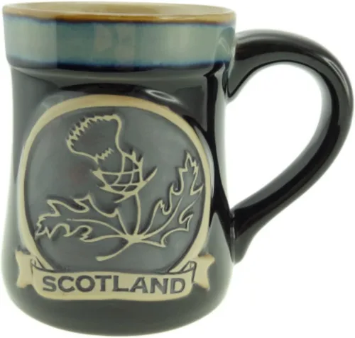 Vista 14 de Taza de gres de Glen Appin Escocia Taza de cerámica para café o cerveza 16.9 oz (500 ml) (Círculo celta - Negro)