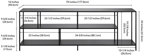 Vista 8 de Pemberly Row Moderno soporte de TV de madera/metal para televisores de hasta 70" en negro