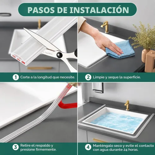 Vista 5 de Presa de agua del umbral de la ducha de 39 pulgadas, protector flexible del salpicaduras de la ducha del silicón Transparente