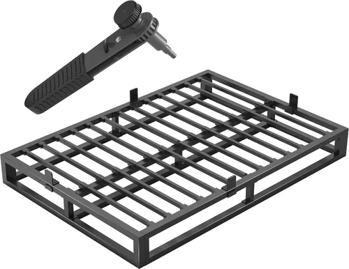 Vista 17 de Bilily Marco de cama individual de 14 pulgadas con soporte de listones de acero resistente, plataforma de metal resistente para colchón