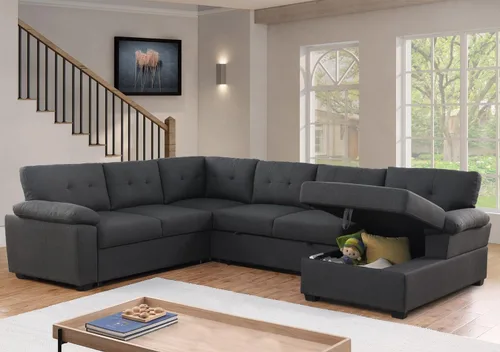 Vista 9 de asunflower Sofá cama modular con almacenamiento de 118 pulgadas, sofás seccionales en forma de U para sala de estar, sofá cama de gran tamaño de 6 a