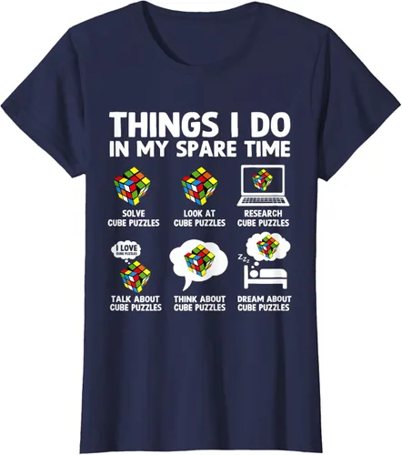 Vista 35 de Things I Do in My Spare Time Cube Puzzle Speed Cubing Camiseta