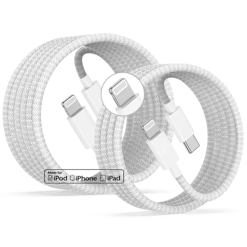 Vista 16 de Cable USB C a Lightning, paquete de 2 unidades de 6 pies + 10 pies, [certificado Apple MFi], cable de carga rápida para iPhone 14 13 12 11 Pro