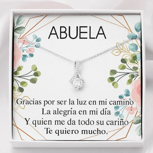 Vista 2 de Collar con tarjeta de mensaje joyería hecha a mano regalos de Navidad - Collar Regalo Para Abuela Joyería Para Abuela Regalo Para Día de la Madre