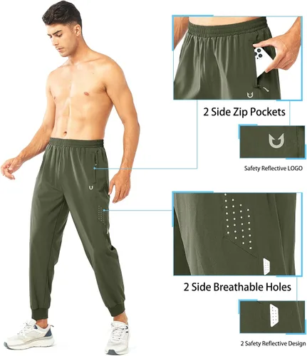 Vista 3 de NORTHYARD Pantalones deportivos para correr para hombre, ligeros, de secado rápido, para gimnasio, deportes activos, entrenamiento en pista