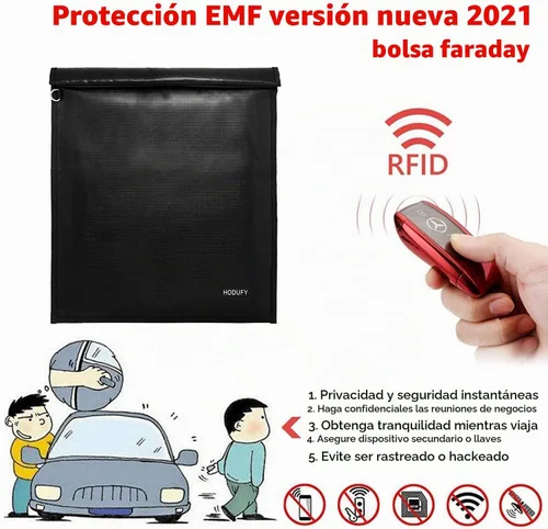 Vista 6 de Bolsa Faraday para Portátiles y Tabletas y Llaves de Coche - Paquete de 3 Jaulas Faraday, Protector de Llavero Faraday, Bolsa RFID Ignífuga e