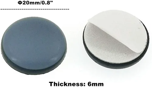 Vista 2 de ALIMITOPIA 20 piezas de muebles de teflón adhesivo para muebles de cocina, parachoques deslizante, almohadilla autoadhesiva para suelo de baldosas